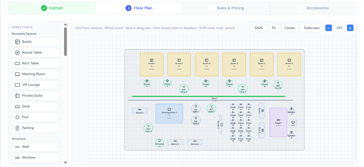 Floor plan booking preview